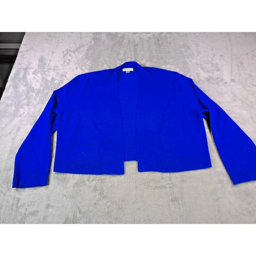Calvin Klein Women's Open Front Cardigan Sweater Blue Size XL Lightweight
